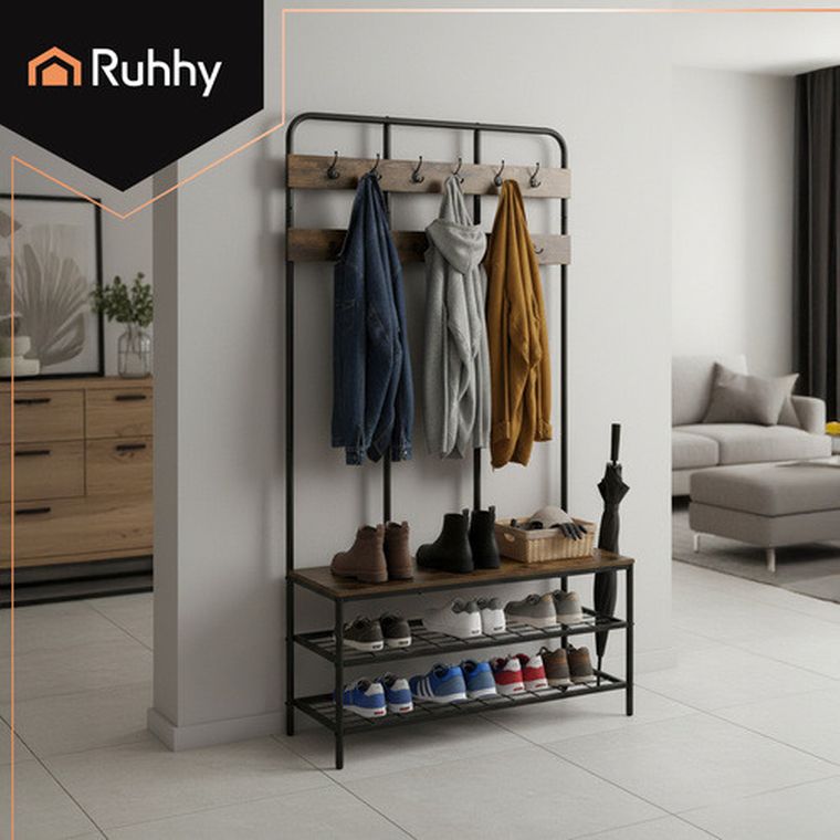 Ruhhy, regał stojący z wieszakiem, 182 cm