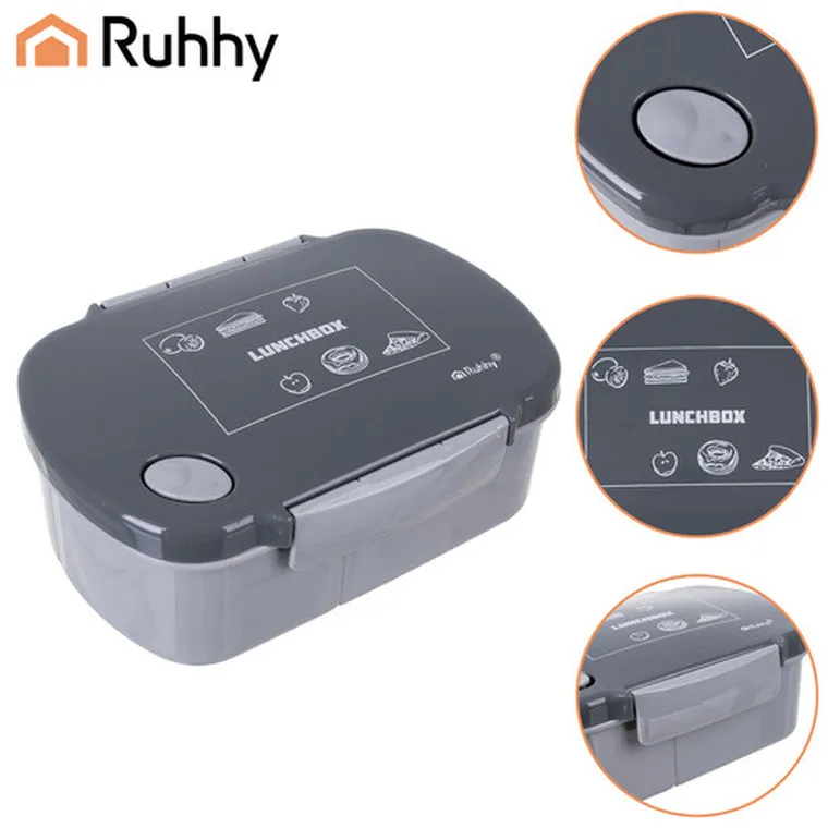 Ruhhy, śniadaniówka/lunchbox, szary, 800 ml, 26169
