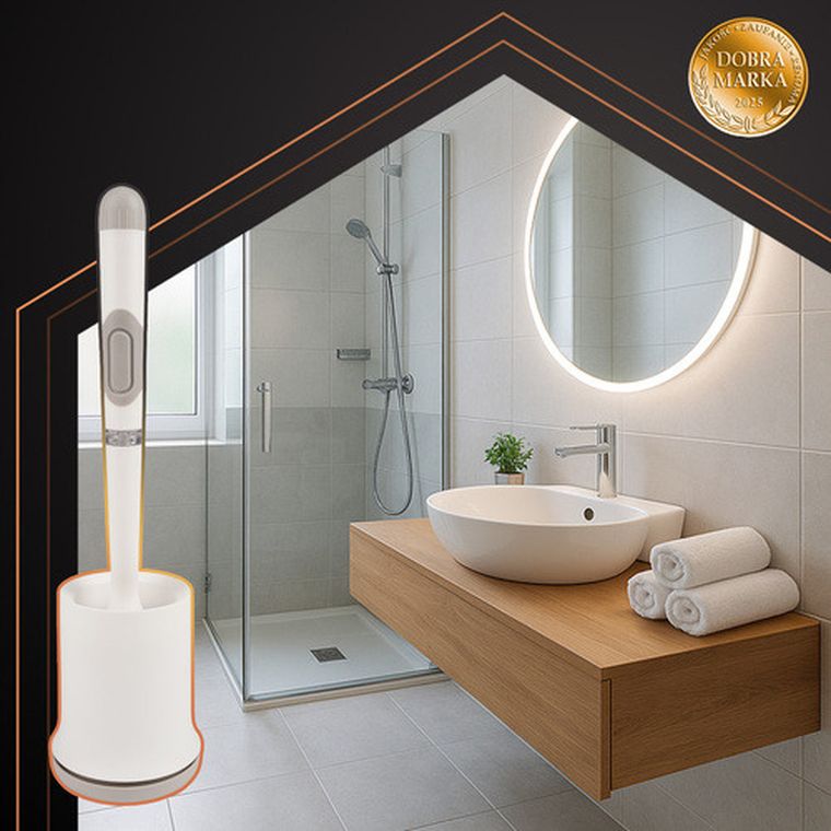 Ruhhy, szczotka silikonowa, do łazienki, biała, 25881