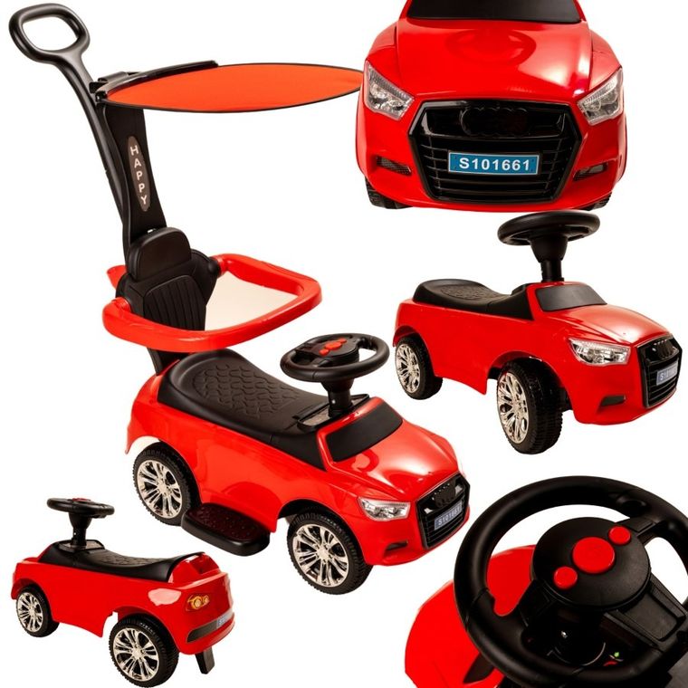 Sabi Toys, odpychacz z daszkiem, jeździk, czerwony