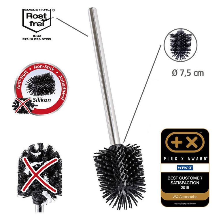 Samoczyszcząca, silikonowa szczotka do WC, ⌀ 7.5 cm