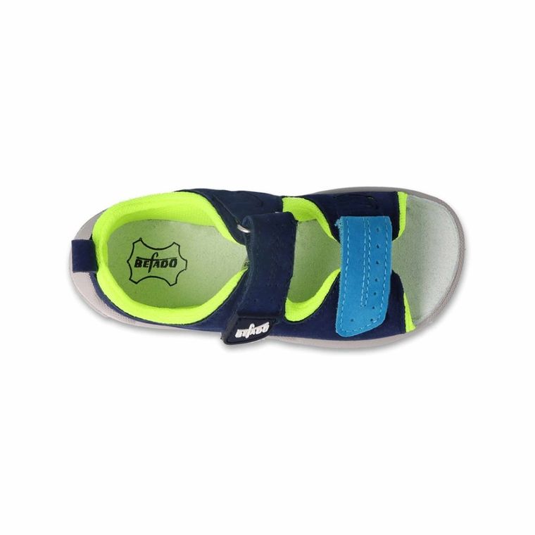 Sandały chłopięce, granatowo-zielone, Befado