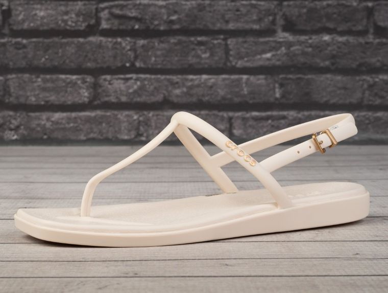 Sandały damskie, beżowe, Crocs Miami Thong Flip