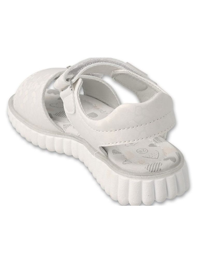 Sandały dziewczęce, białe, skórzana wkładka, Befado