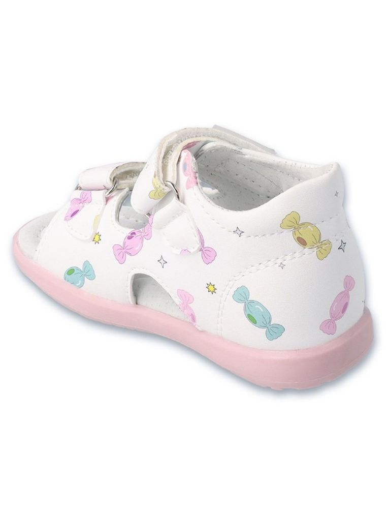 Sandały dziewczęce, białe, skórzana wkładka, Befado