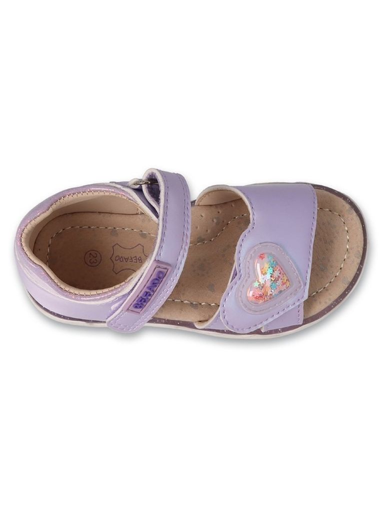 Sandały dziewczęce, fioletowe, skórzana wkładka, Befado