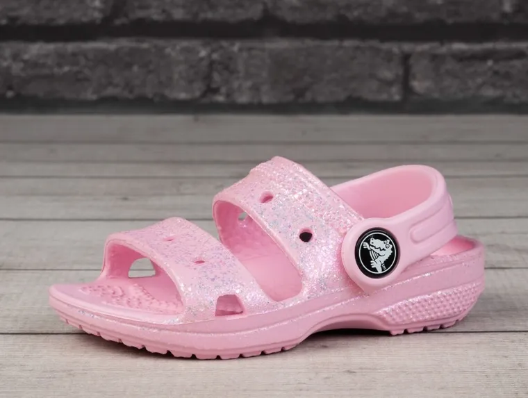 Sandały dziewczęce, różowe, Crocs Classic Glitter
