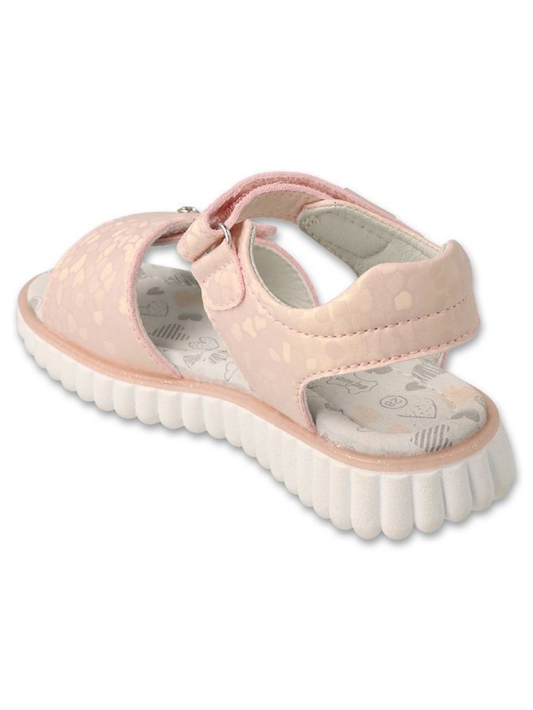 Sandały dziewczęce, różowe, skórzana wkładka, Befado