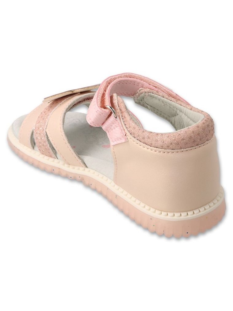 Sandały dziewczęce, różowe, skórzana wkładka, Befado