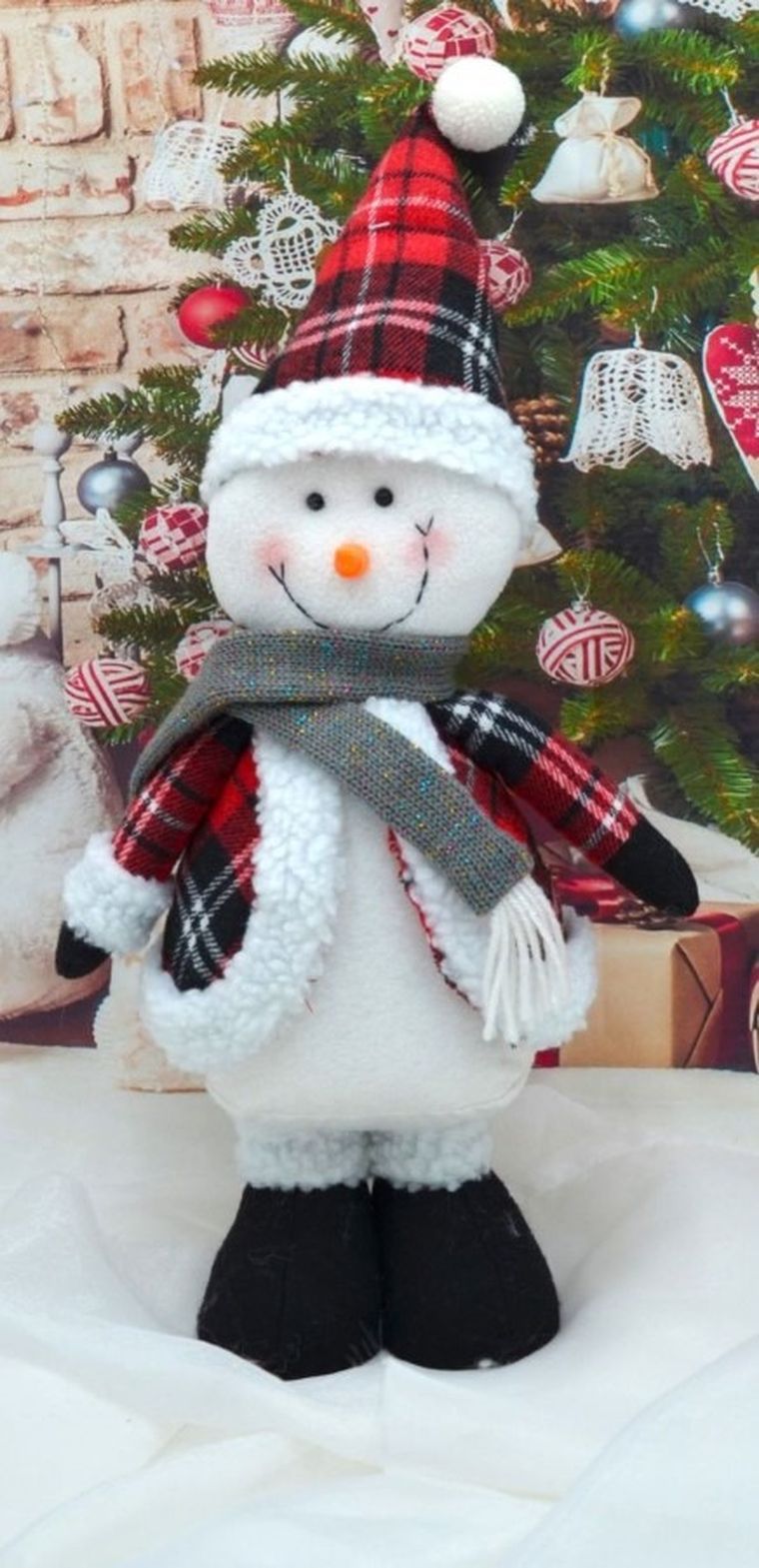 Saska Garden, bałwanek dekoracyjny, czerwony, 50 cm