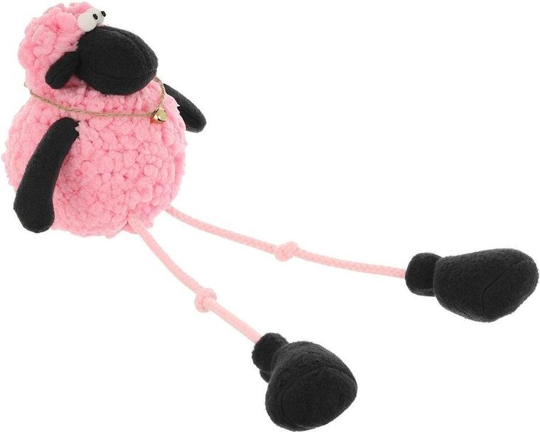 Saska Garden, dekoracja wiosenna, baranek siedzący, różowy, 10+25 cm