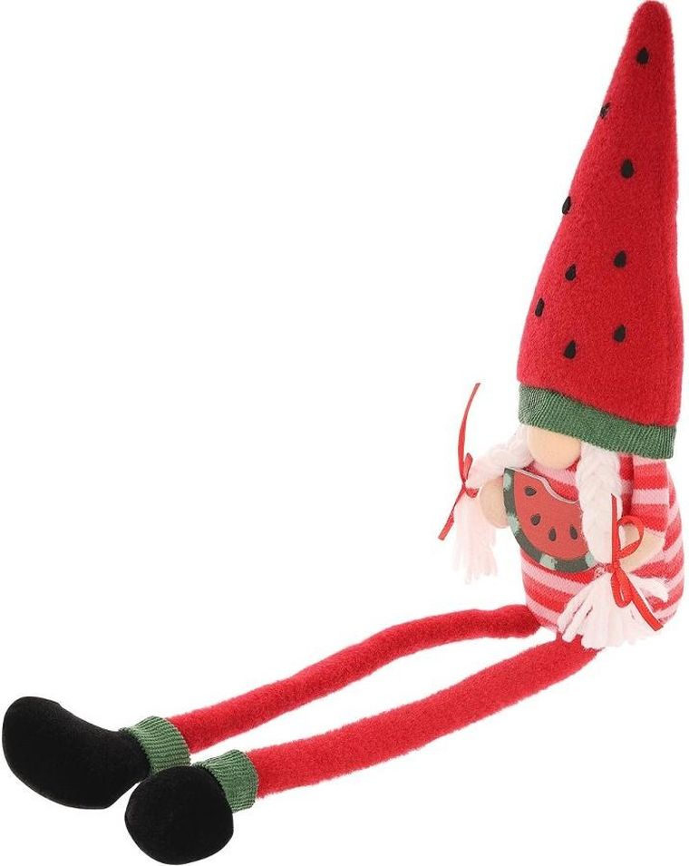 Saska Garden, dekoracja wiosenna, skrzat gnom, siedzący arbuz, 35 cm