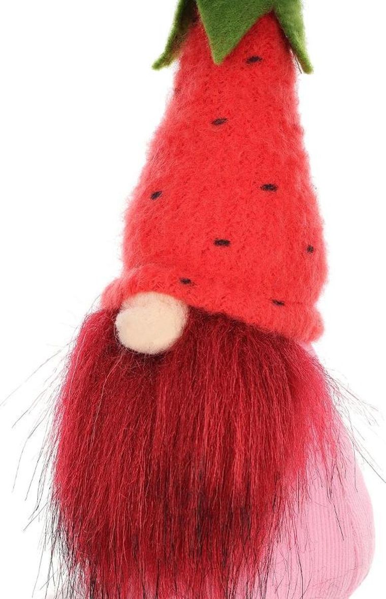 Saska Garden, dekoracja wiosenna, skrzat gnom, truskawka, 20 cm