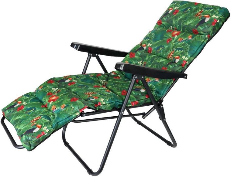 Saska Garden, fotel ogrodowy z podnóżkiem, flower, 57-83-106 cm