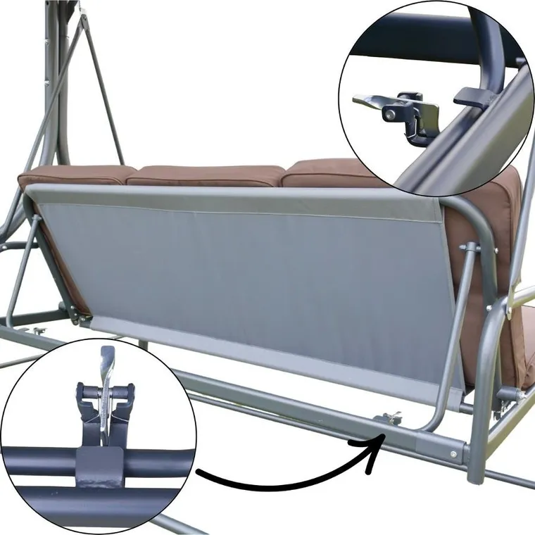 Saska Garden, huśtawka ogrodowa, 3-osobowa