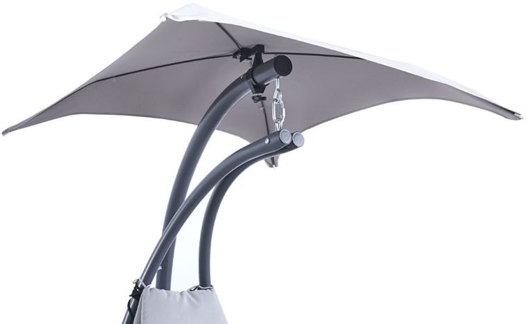 Saska Garden, huśtawka z parasolem, Lizbona, jasno-szara, 190-105-205 cm