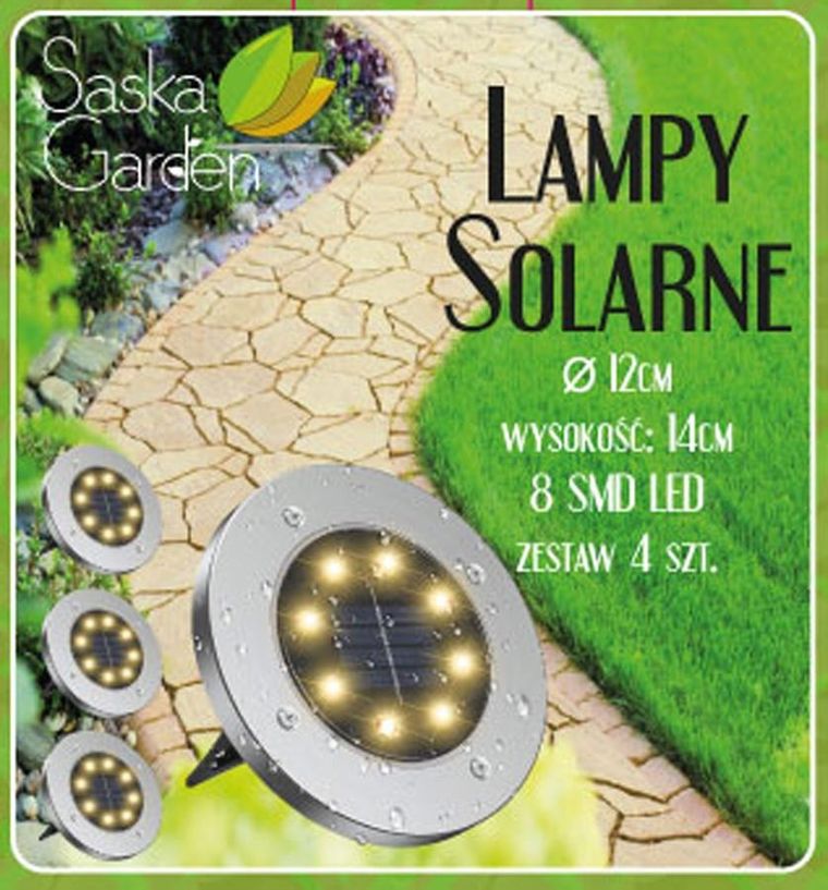 Saska Garden, lampa solarna, 8 led, 4 szt.