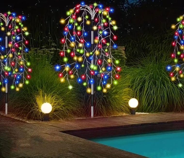 Saska Garden, lampa solarna, drzewko, 120 LED, multikolor, 72 cm