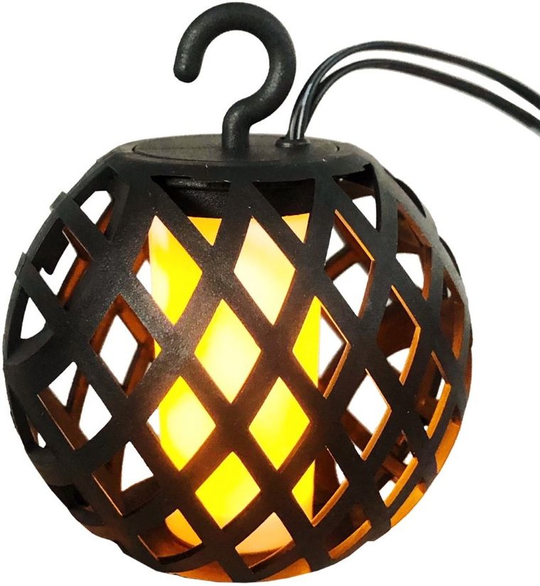 Saska Garden, lampa solarna kule ogniowe, 7 cm, 5 szt.