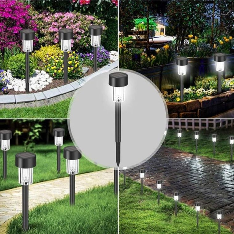 Saska Garden, lampa solarna plastikowa LED, 4,5-31 cm, 4 szt.