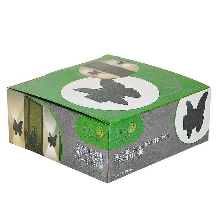 Saska Garden, lampa solarna, ścienna, motyl, 2 LED