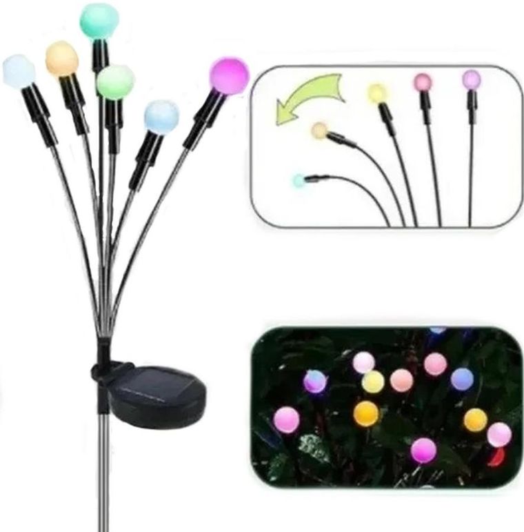 Saska Garden, lampa solarna, tańczące na wietrze kuleczki kolorowe, 6 led, 72 cm