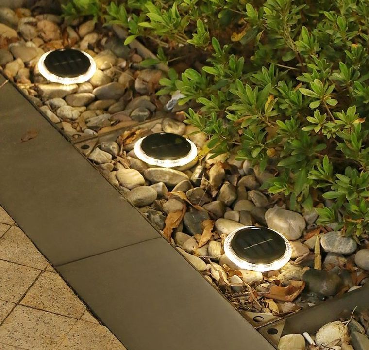 Saska Garden, lampy solarne dyskowe do wbicia w grunt lub montażu na ścianie, 2 szt.