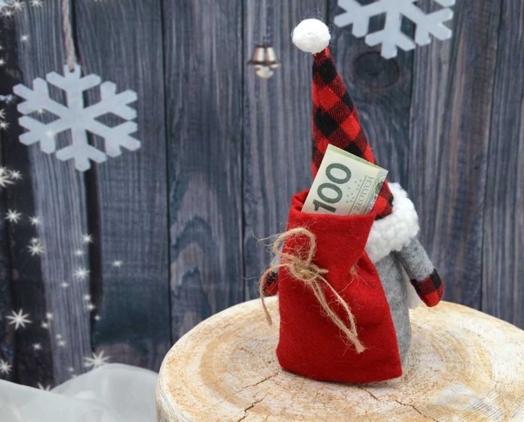 Saska Garden, Mikołajek dekoracyjny z workiem na prezent, 20 cm