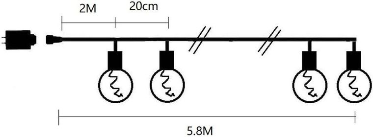 Saska Garden, Party light, girlanda zewnętrzna, 20 żarówek LED, 5,8 m