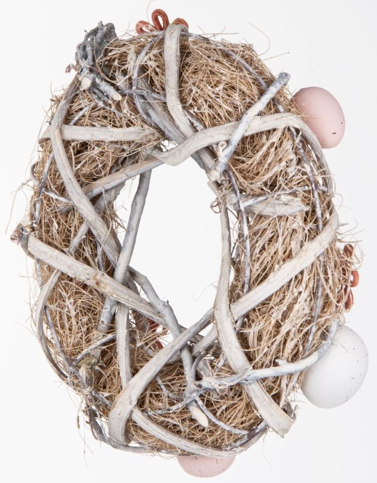 Saska Garden, wianek dekoracyjny, grey, średnica 24 cm