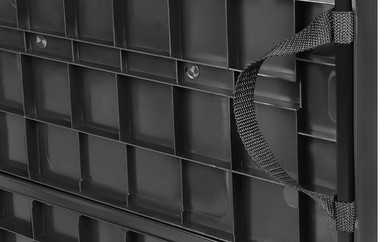 Saska Garden, zestaw cateringowy, turystyczny stół, składany, czarny, 86,5-86,5-71 cm