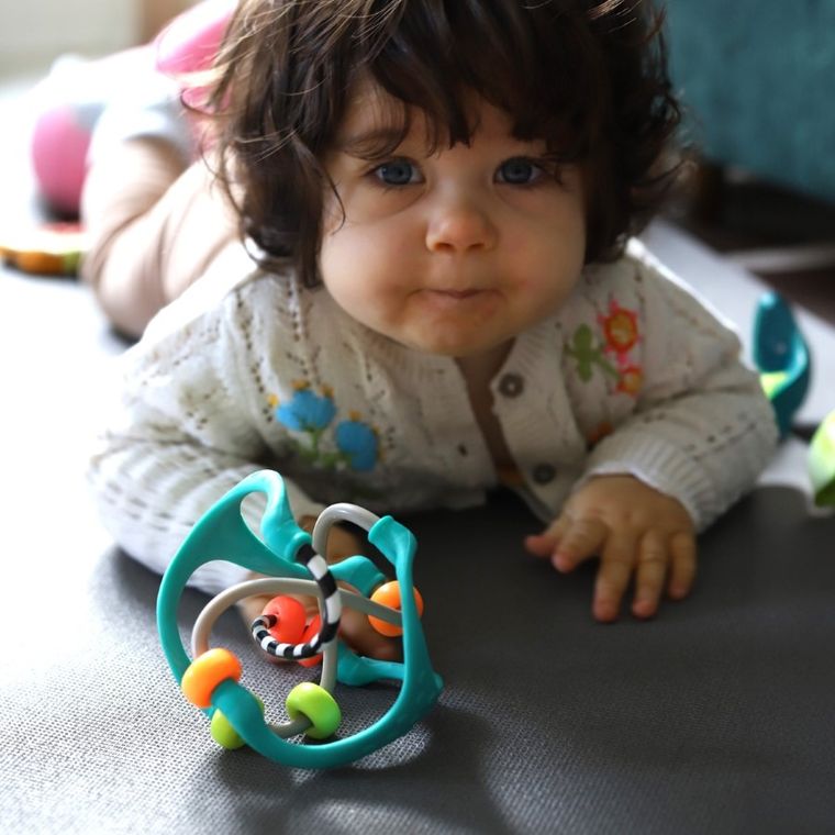 Sassy, kula sensoryczna, gryzak, 3m+