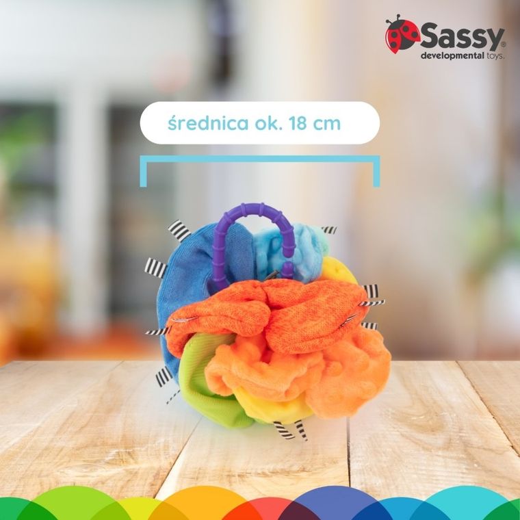 Sassy, zawieszka do wózka, pluszowy kwiat, 0m+