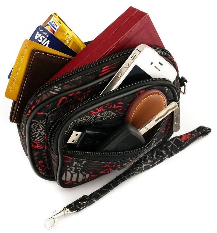 Saszetka do ręki, czarna, Loren