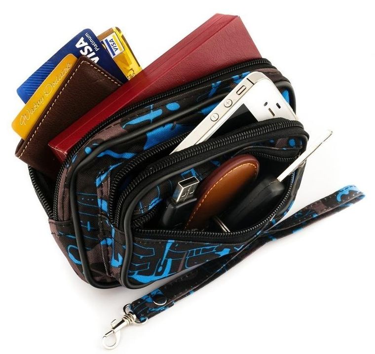 Saszetka do ręki, czarna, Loren