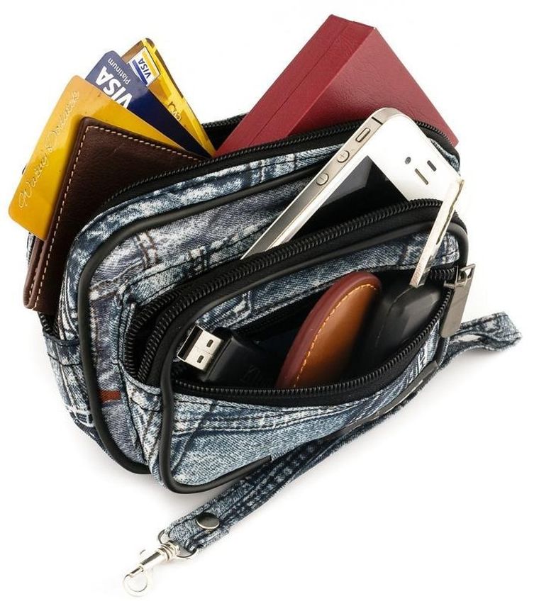 Saszetka do ręki, niebieska, Loren