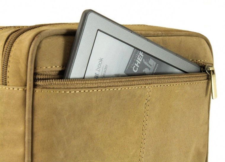 Saszetka męska z nubukowej skóry, ze smyczką, Always Wild