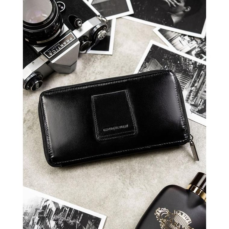 Saszetka na biodro, czarna, skórzana, Rovicky