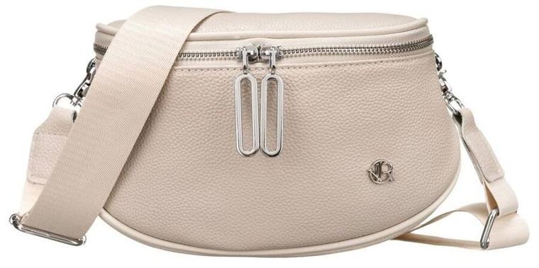 Saszetka na biodro, nerka, beżowa, skóra ekologiczna, Rovicky