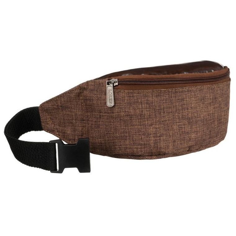 Saszetka na biodro, nerka, brązowa, Loren