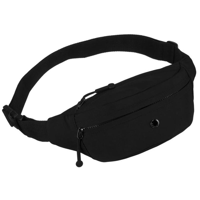 Saszetka na biodro, nerka, czarna, Peterson