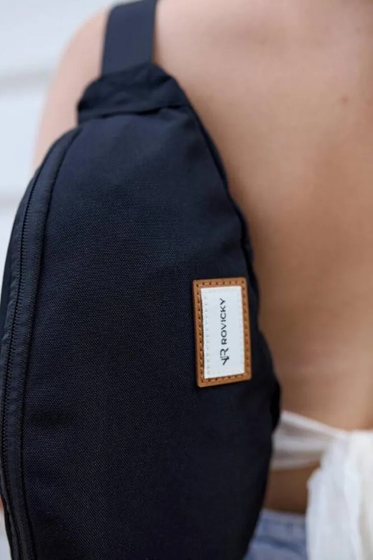 Saszetka na biodro, nerka, czarna, Rovicky