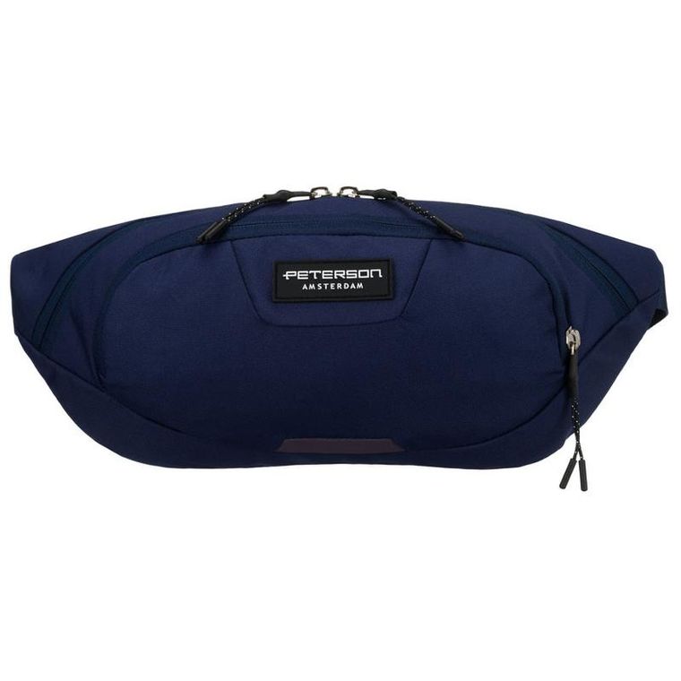 Saszetka na biodro, nerka, granatowa, Peterson