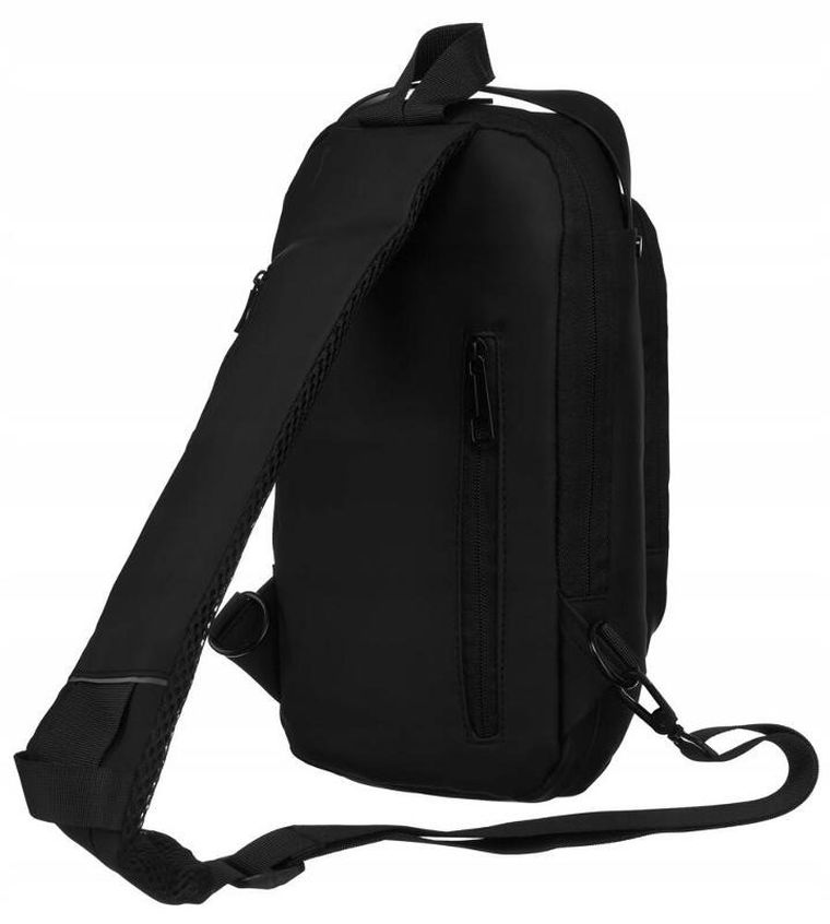 Saszetka na biodro, nerka, USB, czarna, Peterson