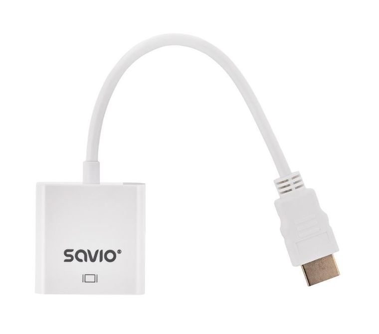 Savio, adapter, HDMI (M) -VGA(F), biały, CL-201