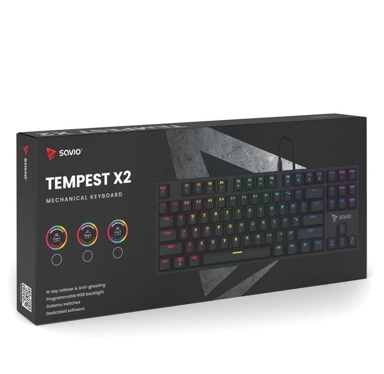 savio, klawiatura mechaniczna rgb outemu blue tempest x2