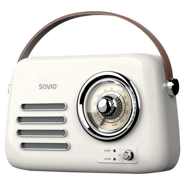 Savio, radio przenośne, białe, RS-02