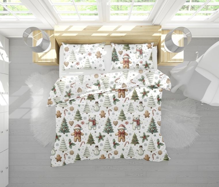 Scandic, Świąteczne Pierniki, 2-częściowy komplet pościeli świątecznej, 140-200 cm