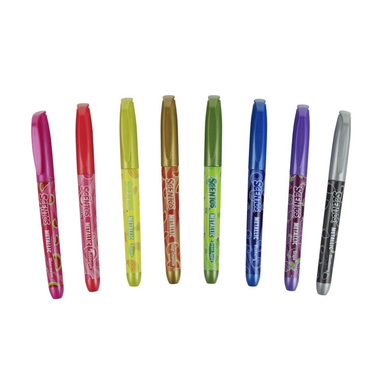 Scentos, pachnące markery, metaliczne, 8 kolorów