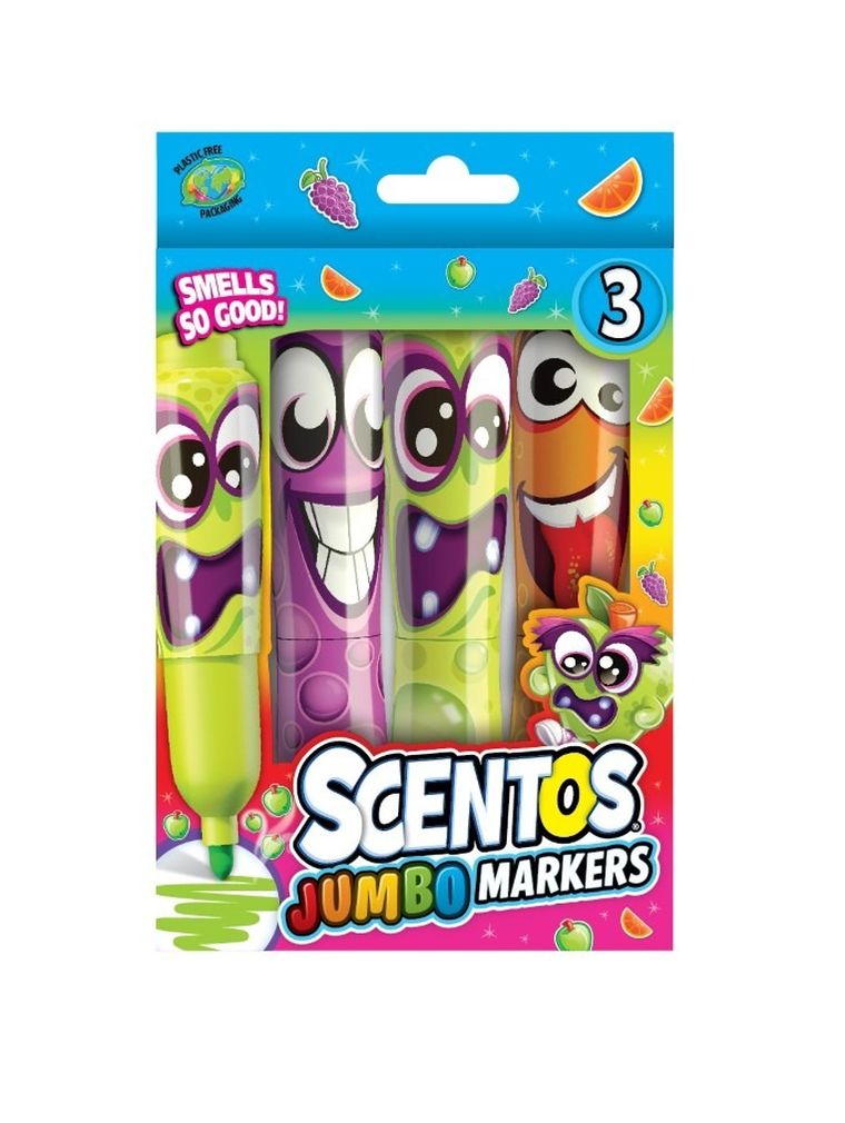 Scentos, pachnące markery, śmieszne minki, 3 kolory